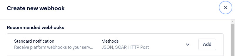 Định cấu hình một webhook.