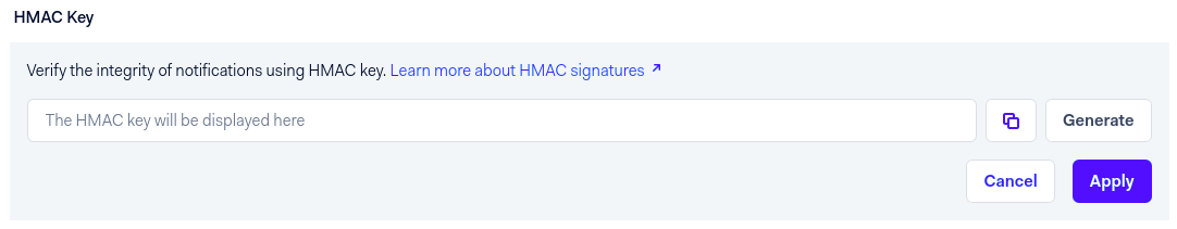 Tạo khóa HMAC và lưu nó.