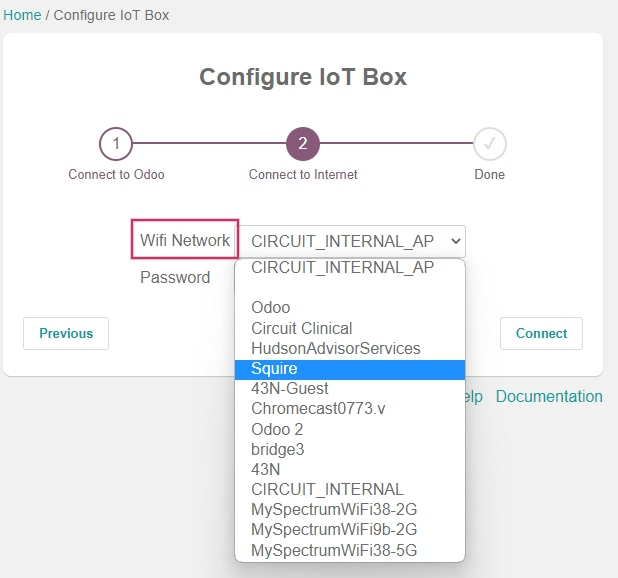 Định cấu hình WiFi cho hộp IoT.