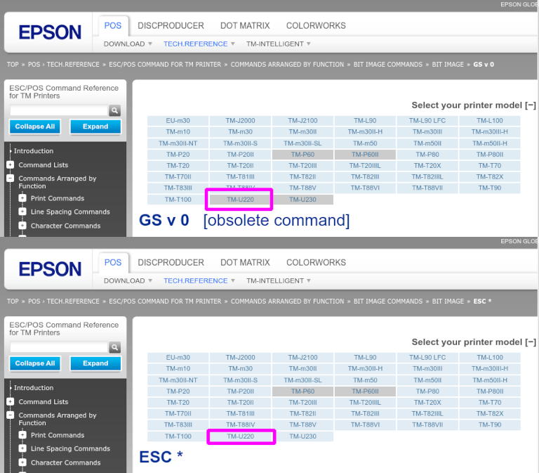 Đánh giá khả năng tương thích của Epson từ trang web Epson.