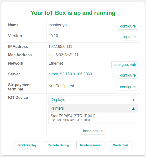 Trang chủ trang chủ của IoT Hộp.
