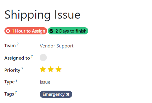 Quan điểm về hình thức vé với SLA thất bại và vượt qua trong Odoo Helpdesk